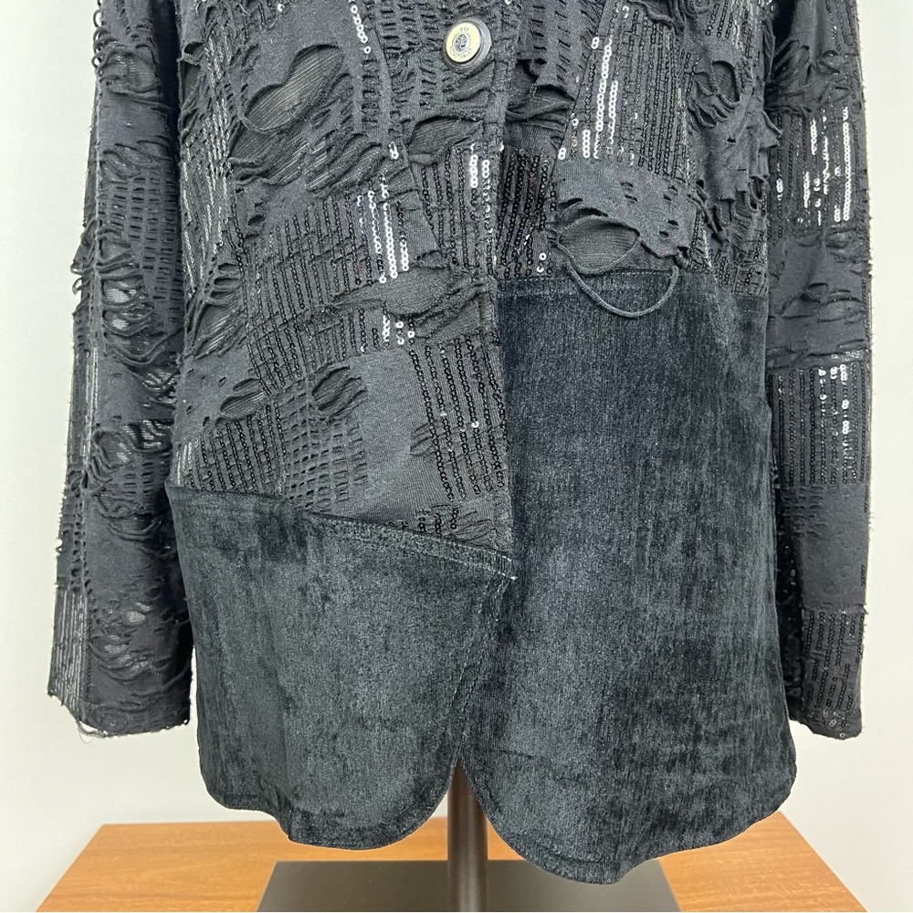 Tesoro Moda Distressed Suede Blazer Jacket - Picture 6 of 16